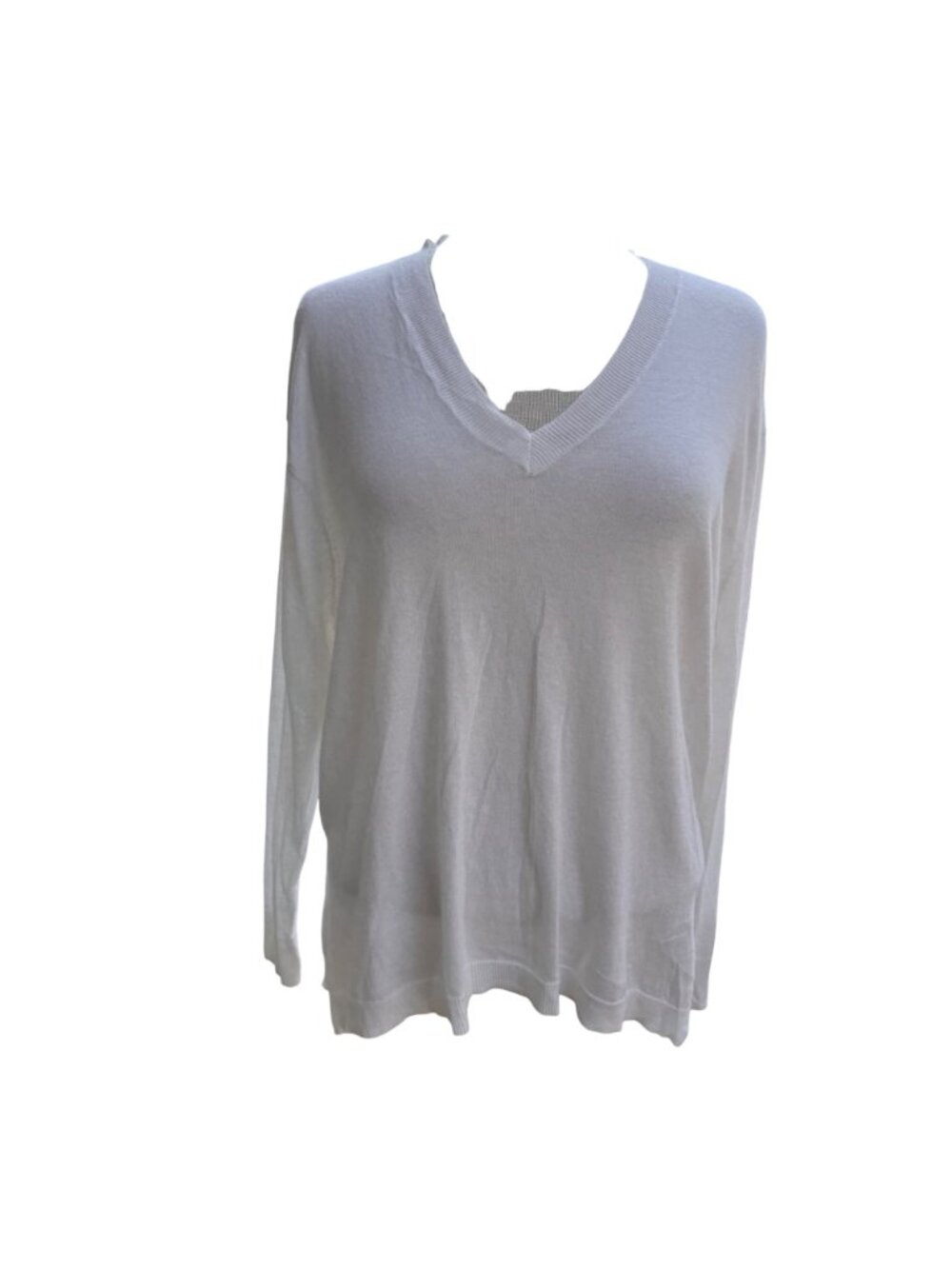 Michael Kors Womens V-Neck Knit Sweater White Medium Cotton Blend Pre-Owned - Picture 12 of 12